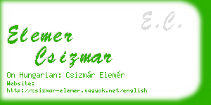 elemer csizmar business card