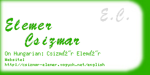 elemer csizmar business card